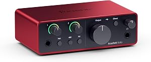 Focusrite Scarlett Solo 4th Gen USB Audio Interface, for the Guitarist, Vocalist, or Producer — High-Fidelity,